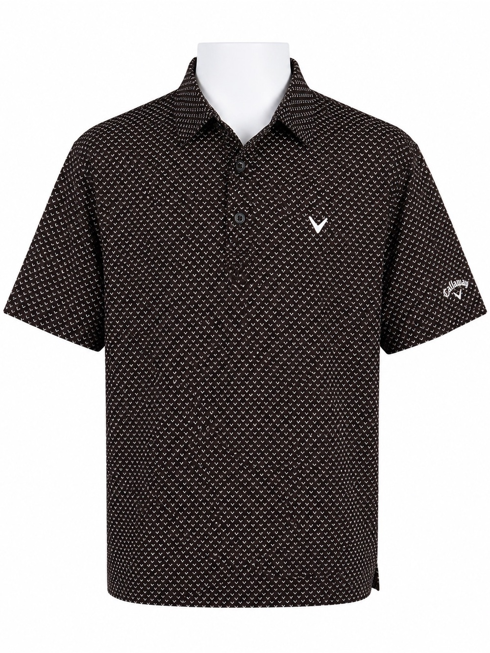 Size L Callaway Opti-Dri Men’s Performance Golf Polo Shirt Black Print